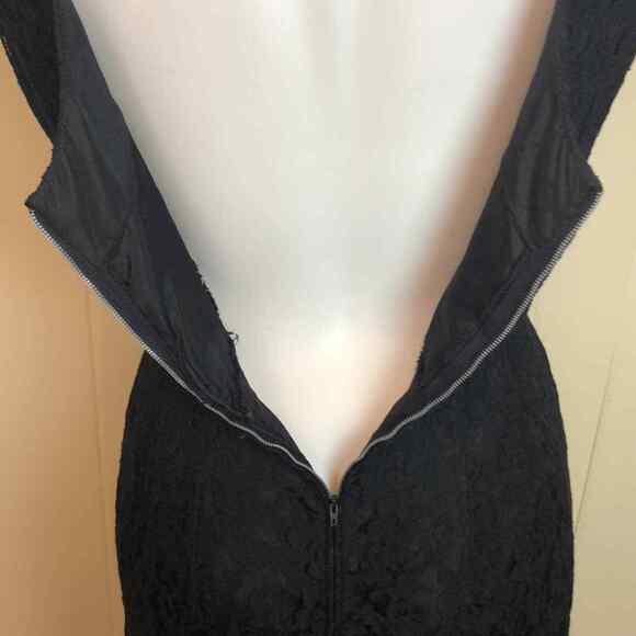 Vintage 50s 60s Wide Neck Lace Floral Wiggle Dress Small Medium Pin Up Cocktail - Picture 4 of 6